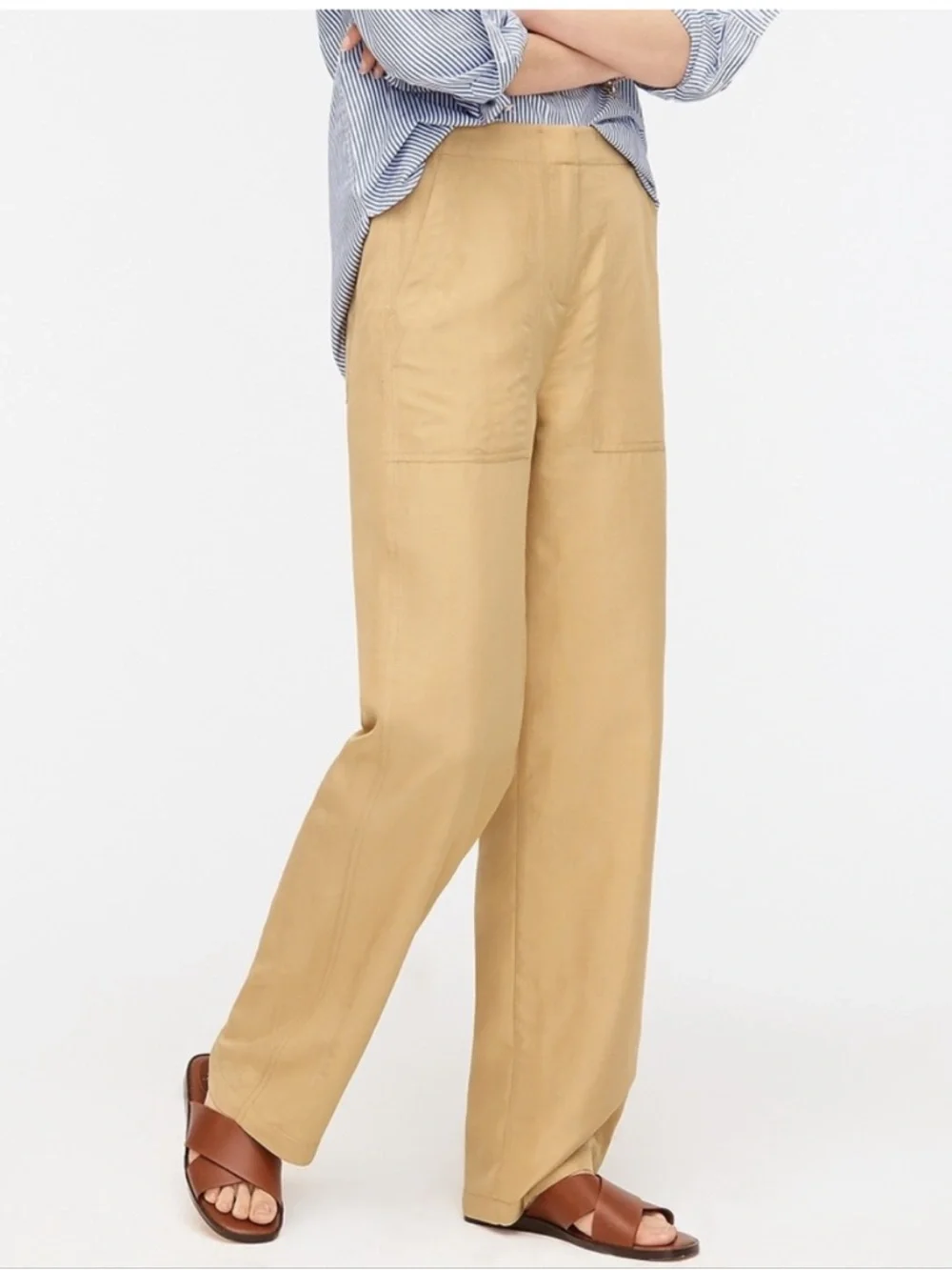 J. Crew Straight-leg pant with surplus pockets Honey Brown 00